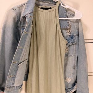 Carli Bybel x Missguided Green Halter Dress